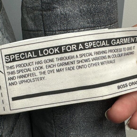 Hugo Boss Orange Genuine Leather Womens Biker Jacket in Silver/Grey - Picture 16 of 16